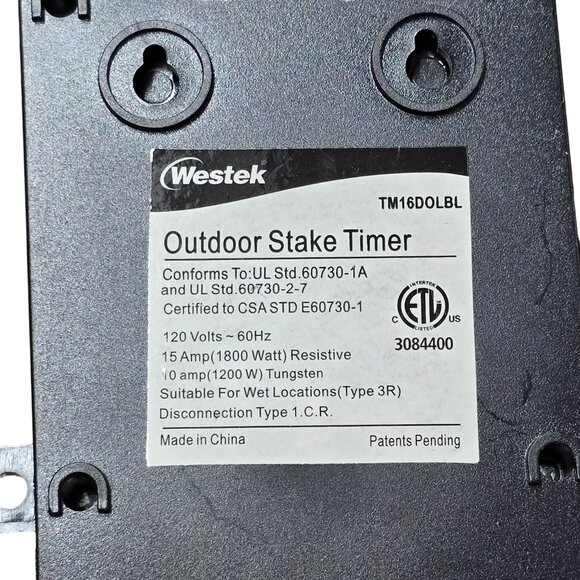 Outdoor Stake Timer With 6 Grounded Outlets 24" Cord 15 Amp Circuit Breaker - Picture 6 of 7